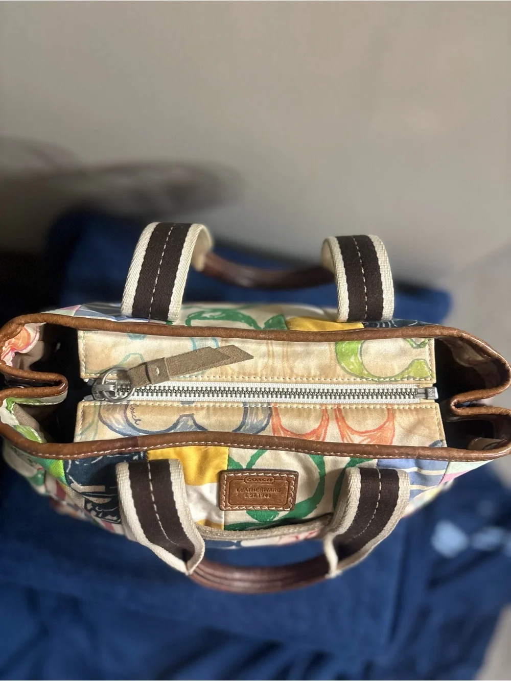 Coach Patchwork Canvas Tote Bag in Multi-Color Vintage